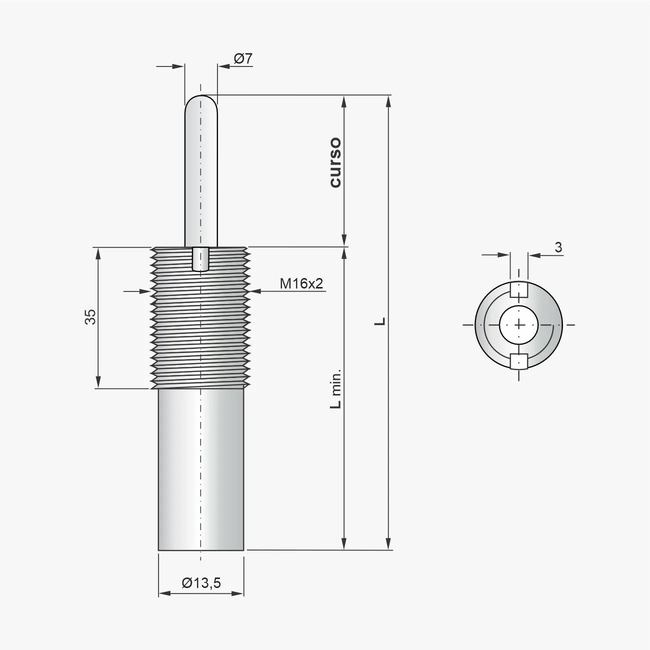 Desenho técnico do destacador PCDR-16